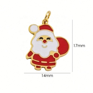 Bijoux personnalisés en gros, pendentifs et breloques en acier inoxydable plaqué or, breloques en émail coloré, breloques d'Halloween, breloques de Noël, breloques DIY - Product Image 6