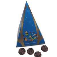 Kunden spezifische Weihnachts pyramide Wellpappe Geschenk box Schokolade geformt mit UV-Vorteil und Prägung Druck handhabung