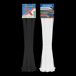 Attaches de câbles 2,5x100mm, 100 pièces, noir et blanc, pour l'organisation du câblage électrique - Product Image 3