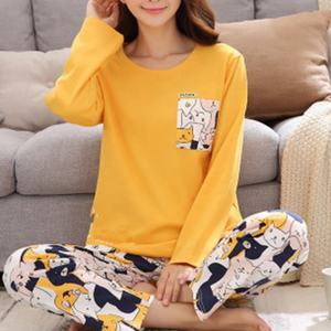 Custom Winter 100% Polyester Pyamas <b>for</b> Women New Sleepwear Cartoon Printed Long Sleeve Cute <b>Pyjama</b> Sets - Product Image 2
