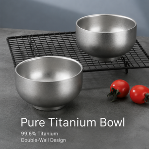 Food Grade Titanium Bowl Round Minimalist Design Solid Color Metal Uncoated Dinnerware for Dining Custom Logo Available - Product Image 2