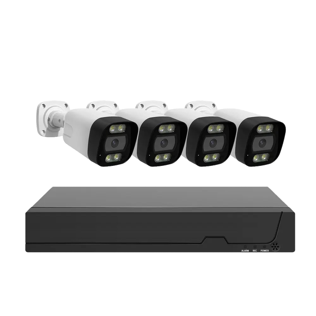 Outdoor 4CH 1080/4K AHD Security Camera System with Night Vision Vandal-Proof H.265 3-Year Warranty DVR Kit with Cloud Storage
