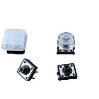 Capuchon de bouton-poussoir tactile FYX, prix usine, 12x12mm*7.3mm, carré, en laiton, blanc transparent, personnalisable, 1NO LED