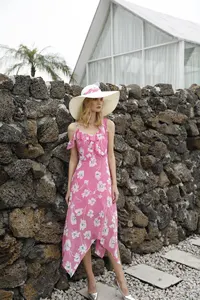Européen et Américain floral robe en mousseline de soie pour dames été 2019 nouvelle Bali beach resort robe