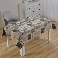 Nappe en PVC Métallique Florale RNPT avec Support Tissé, Imperméable et Facile à Nettoyer, Housse Imprimée pour la Maison et la Salle à Manger