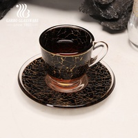 Ensemble de tasses à thé et soucoupes en verre de style arabe du Moyen-Orient, ensemble de tasses à thé noir turques pour le mois de Ramadan, service de thé et de café