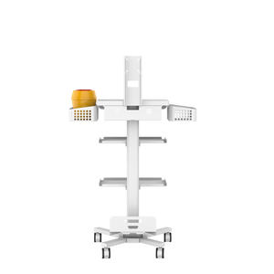 Modern witte in hoogte verstelbare mobiele werktafel verpleegkar monitor medische trolley ziekenhuis kliniek SPCC materiaal 4 wielen 2 - Product Image 3