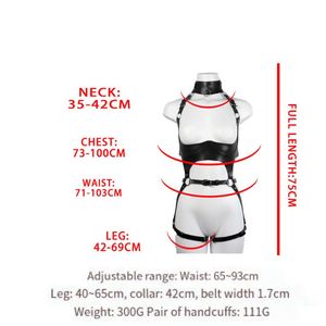 Ensembles de harnais en cuir pour femmes Lingerie sexy <span class=keywords><strong>Body</strong></span> Bondage Straps Chest Harness Garter Belts Full <span class=keywords><strong>Body</strong></span> Gothic - Product Image 6