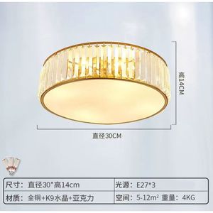 All-Copper Modern Minimalist Nordic Style Crystal Ceiling <b>Light</b> for Living Room <b>Dining</b> Room Bedroom 6000K Color Temperature - Product Image 3