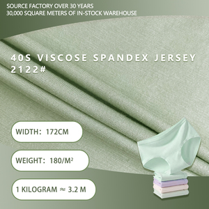 Tissu jersey en viscose et élasthanne 40S, tricoté en rayonne, 172 cm, 180 g/m², 95 % rayonne, 5 % élasthanne, pour sous-vêtements et vêtements féminins - Product Image 1