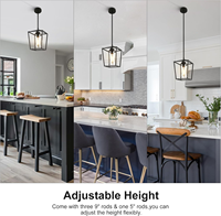 Luminaire suspendu industriel de style farmhouse noir avec verre transparent, ampoule E26/E27, luminaire suspendu en métal pour restaurant, expédié depuis l'entrepôt américain