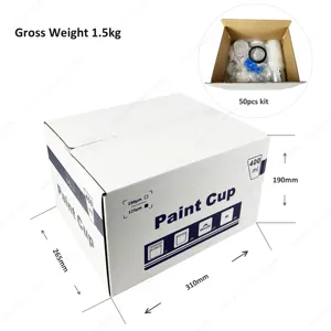 400ml Plastic Paint Mixing Cup Kit Complete Kit Disposable Painting Cup For Air Spray Gun
