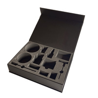 Boîte d'emballage de parfum personnalisée en usine, insert en mousse éponge, laminage mat, fermeture magnétique, boîte rigide en carton noir écologique