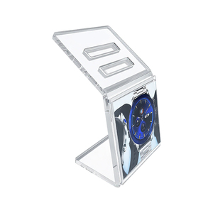 Nouveau support de montre transparent en acrylique personnalisé, petit, portable, <span class=keywords><strong>impression</strong></span> UV, support d'affichage en forme de C pour magasin exclusif - Product Image 2