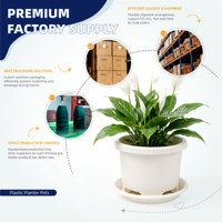 Pots de plantes en plastique PP durables en gros avec trous de drainage, design respirant, capacité de 1,99 L, style moderne pour usage intérieur/extérieur