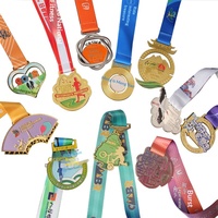 Médaille en métal pour événement sportif, compétition de natation, marathon, en alliage de zinc, argentée, bronze, peinture personnalisable, placage or