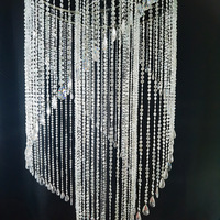 Lustres modernes en acrylique, grandes suspensions à perles, luminaires suspendus pour plafond, décoration de plafond pour fêtes, événements et salles de mariage