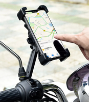 Pemegang Ponsel Universal untuk Sepeda Motor dengan Pengisi Daya untuk Smartphone 4.7/6.8 Inci, Pemegang Ponsel Mobil Fleksibel dari Bahan ABS.