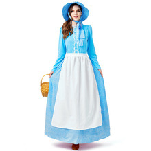 Costume da Cameriera Blu Stile Campagna per Cosplay <span class=keywords><strong>di</strong></span> Personaggi dei Cartoni Animati, Abito da Contadina per Carnevale e Halloween - Product Image 2