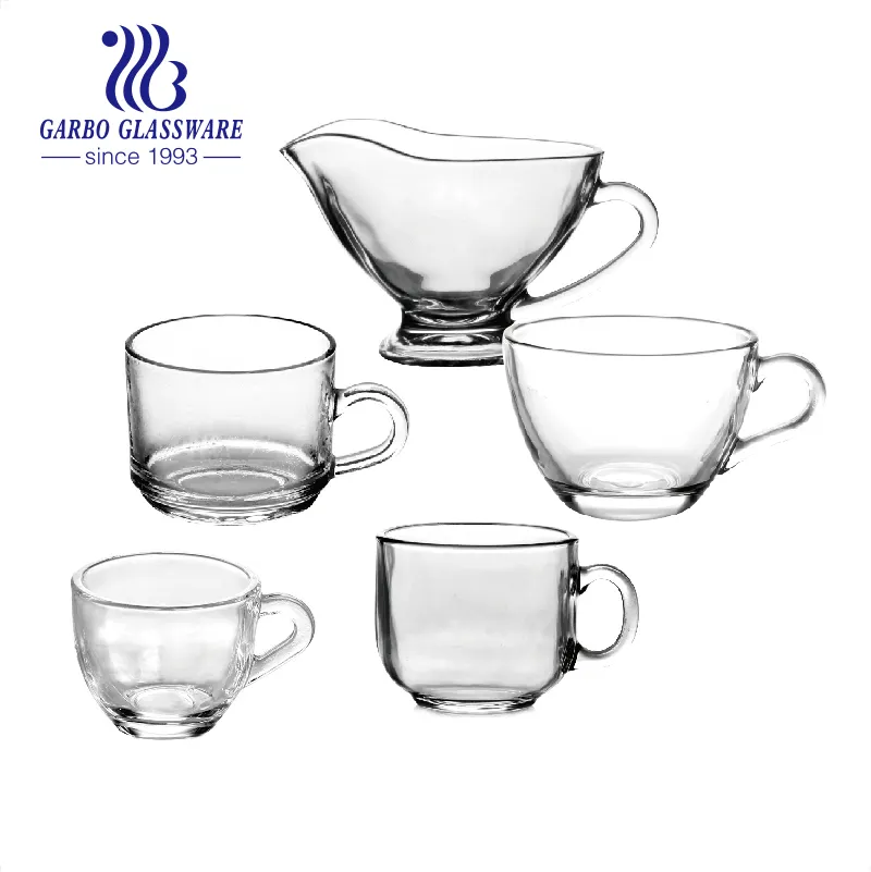 210ml In magazzino basso MOQ Tea Glass Mug Arabic stile fata tazza di vetro con manico medio oriente mercato succo di latte tazza di vetro