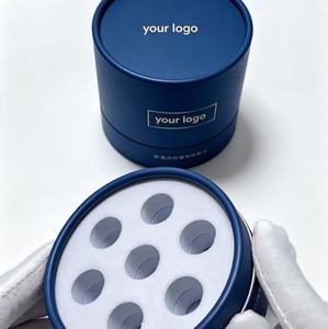 Custom Eco-friendly Round Paper Tube Packaging for Multi-pack Travel Size <b>Perfume</b> Sample <b>Bottles</b> with EVA Foam Insert - Product Image 6