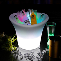 Secchiello per Ghiaccio Quadrato in Plastica LED Moderno con 16 Colori Cambiabili, Telecomando, Impermeabile IP65 per Champagne, Bar, Arredamento, Hotel, Casa