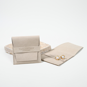 PackSecret Luxury Custom Logo Printed Microfiber <b>Envelope</b> Small Jewelry Holder Dust Bag <b>Gift</b> Packing Pouch with Deboss Logo - Product Image 1