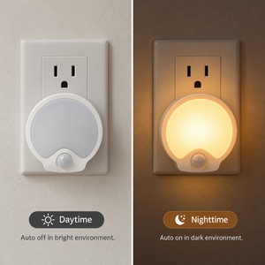 Luz LED con Sensor de Movimiento para Ahorro de Energía, Enchufable, Luz Nocturna con Sensor de Luz, 0.5W, 2700K, Blanco Cálido, ABS, para Escaleras y Pasillos - Product Image 3