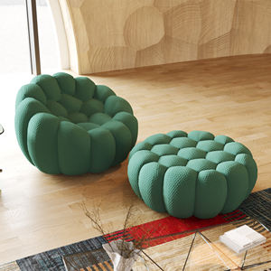 Atunus muebles de sala de estar italiano 3D nido de abeja tela de malla curvada burbuja verde sofá 3 plazas fútbol sofás sofá - Product Image 3