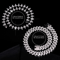 Collier chaîne cubaine avec croix en strass dorés, en alliage de zinc, bijoux hip-hop pour hommes, femmes, rappeurs, pour la scène et les soirées