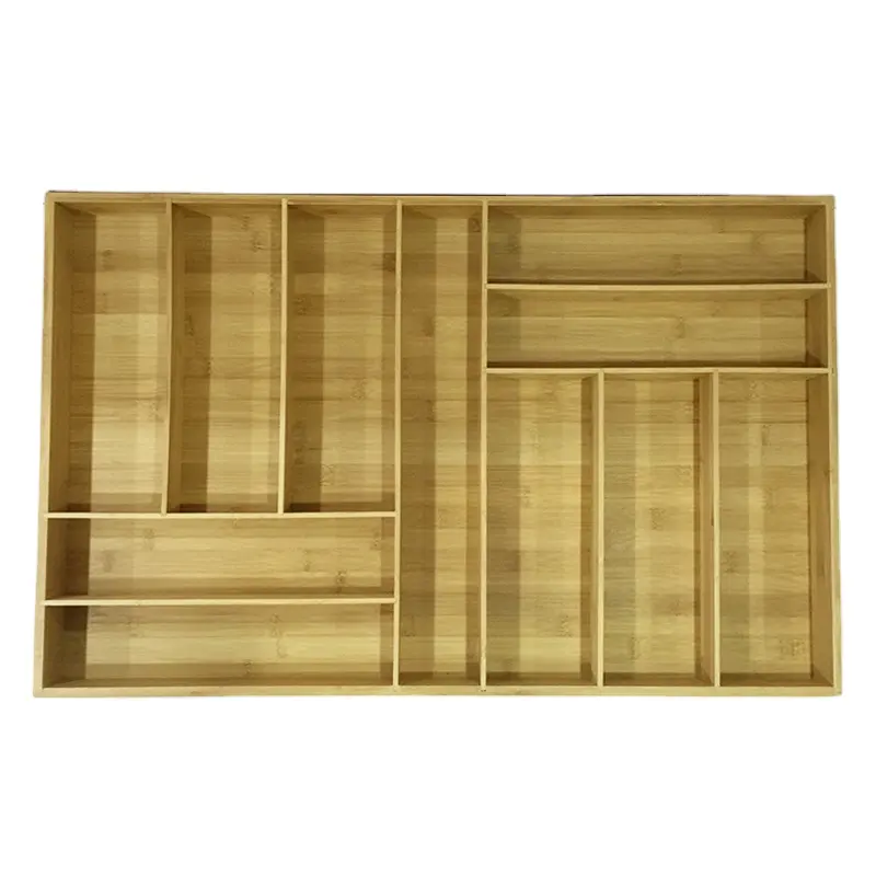 Caixa organizadora de gavetas de bambu, caixa moderna de organização
