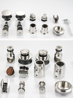 Ensemble complet de quincaillerie pour porte de douche coulissante sans cadre en acier inoxydable 304 316 pour salle de bain, hôtel, usage commercial