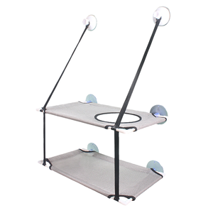 Solid Pattern <b>Faux</b> <b>Fur</b> Double Layer Cat Bed Hammock Comfortable Window Wall Hanging Strong Screw Suction Cup Window Seat Perch - Product Image 4