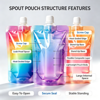 Pochette à bec verseur personnalisée pour l'emballage de sauces liquides, sac en plastique de qualité alimentaire avec bec verseur, Doypack, vente en gros directe d'usine OEM