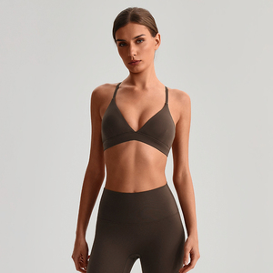 Reggiseno sportivo da donna popolare, modello halter con spalline, ad alto sostegno, imbottitura rimovibile, taglie forti, ad asciugatura rapida, per yoga e attività sportiva - Product Image 4