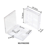 Nouveauté vente en gros de fard à paupières vide de marque privée en plastique transparent personnalisé étui à fard à paupières maquillage 7 en 1 emballage de palette de fard à paupières