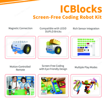 Kit de Robot de codage éducatif pour enfants bricolage blocs de construction ensemble populaire ABS jouet électronique créatif et amusant