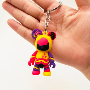 Phim hoạt hình bạo lực gấu Móc khóa đồ chơi Mặt dây chuyền Gấu Nhỏ xe dễ thương nữ sáng tạo túi điện thoại di động vài móc khóa - Product Image 4