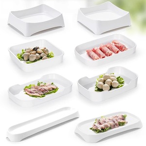 White beef hot pot <b>plate</b>, <b>melamine</b> Chaoshan hot pot restaurant special side dish <b>plate</b>, rectangular sushi cake <b>plate</b>, - Product Image 2