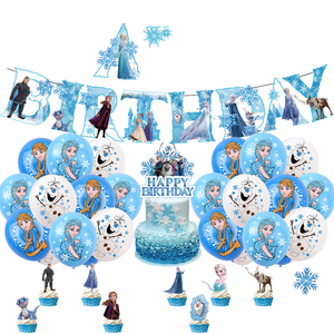 Xuance Princess <span class=keywords><strong>Frozen</strong></span> juegos de Decoración de cumpleaños muñeco de nieve <span class=keywords><strong>fiesta</strong></span> <span class=keywords><strong>globos</strong></span> papel de látex fácil montaje <span class=keywords><strong>fiesta</strong></span> favores conjunto para niños X0107 - Product Image 1
