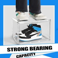 Boîtes à chaussures empilables en acrylique transparent avec porte magnétique, rangement pour les passionnés de baskets, vitrine pour bottes