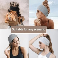 Bandeau de sport extensible uni à bord large pour femme, style européen et américain, idéal pour le yoga et la fixation des cheveux à la taille