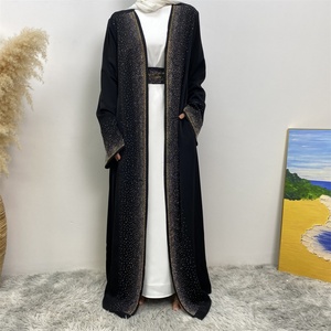 2010 #   Abaya Abierta para Mujer, con Cuentas de Diamantes, Estilo Dubai, Oriente Medio, Kimono, Cárdigan para Eid, Ropa Musulmana para Mujer, Venta al Por Mayor - Product Image 2