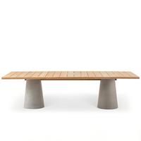 Ensemble de table et chaises de jardin en teck massif anticorrosion de style nordique, trois pièces