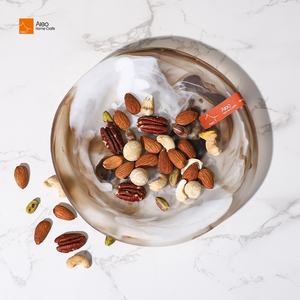 수제 8.1 인치 친환경 수지 그릇 아쿠아 소용돌이 장식 혼합 컬러 플레이트 접시 호텔 바 스낵 샐러드 플래터 - Product Image 5