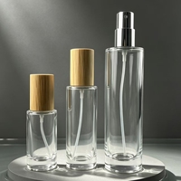 Botol Parfum Kaca Grosir 18mm dengan Tutup Bambu, Nosel Semprot Perak, Portabel, Isi Ulang, untuk Sampel Parfum, Dapat Diukir