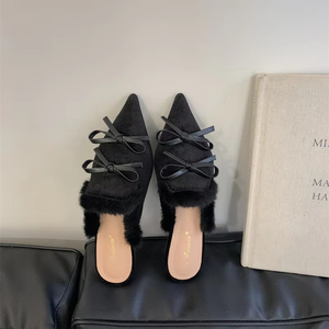 2024 New Women's Flat Pointed Boat <b>Shoes</b> Slippers Breathable and Fashion Trend for Spring Summer Autumn Seasons Solid Color - Product Image 5