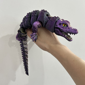 Figurine de crocodile imprimée en 3D avec bouche articulée, jouet en plastique, modèle animal pour enfants, ornement, cadeau d'anniversaire - Product Image 5