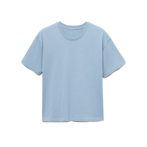 T-shirt à manches courtes à col rond pour femme, style streetwear, respirant, écologique, couleur gris uni, toutes saisons - Product Image 1