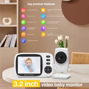 Caméra de <span class=keywords><strong>surveillance</strong></span> pour bébé de 3,2 pouces, best-seller, sans fil, minuterie d'alimentation, température, vidéo, caméra pour bébé, moniteur vidéo pour bébé ECO - Product Image 3
